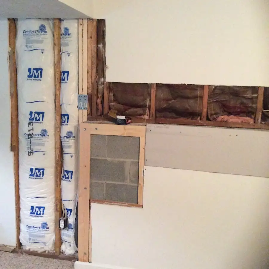 Wall insulation replacement during Contents Cleaning & Restoration in Howland Center